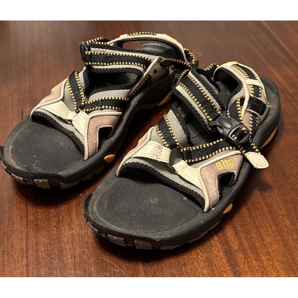 Bite‎ XTension Hiking Sport Sandals Mens Size 9 Gray Black Adjustable Outdoor